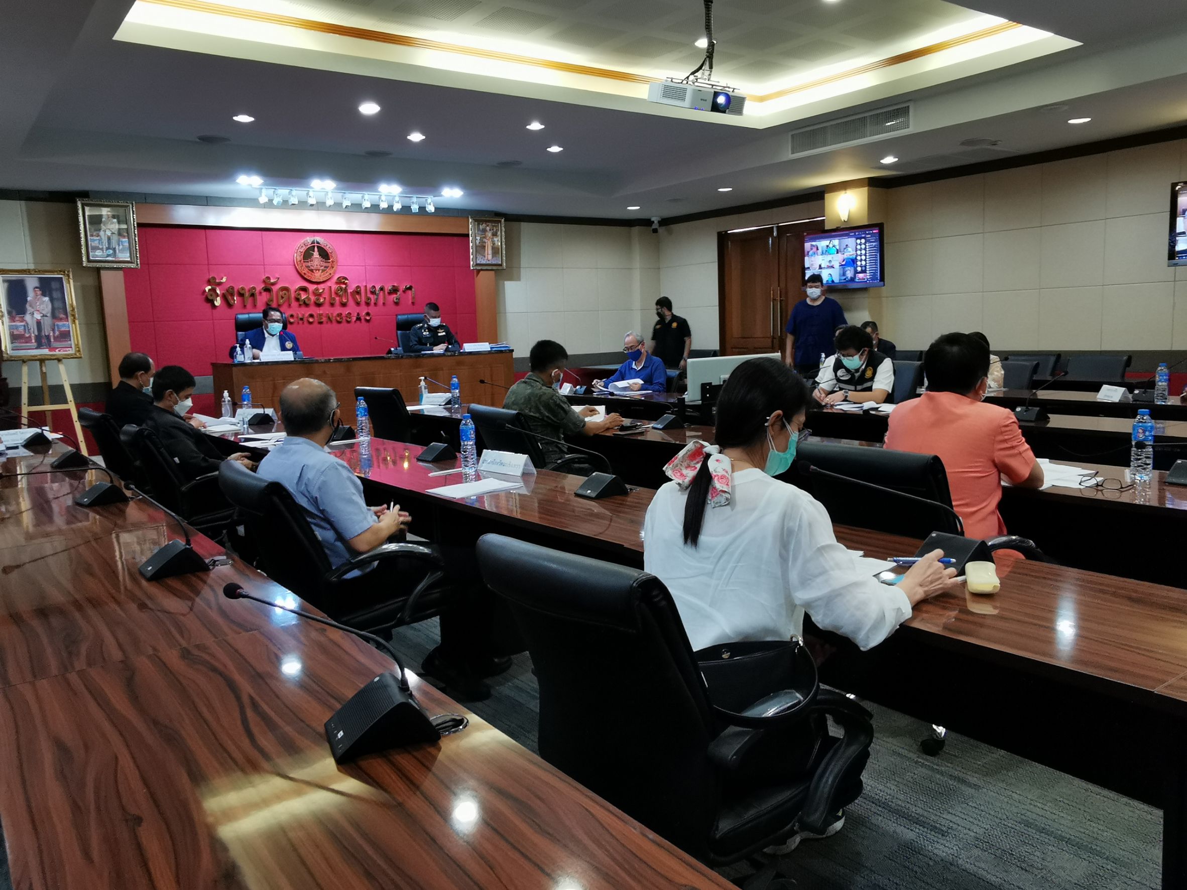 พัฒนาชุมชนจังหวัดฉะเชิงเทรา ร่วมประชุมคณะกรรมการอำนวยการรักษาความมั่นคงภายในจังหวัดฉะเชิงเทรา ครั้งที่ 2/2564