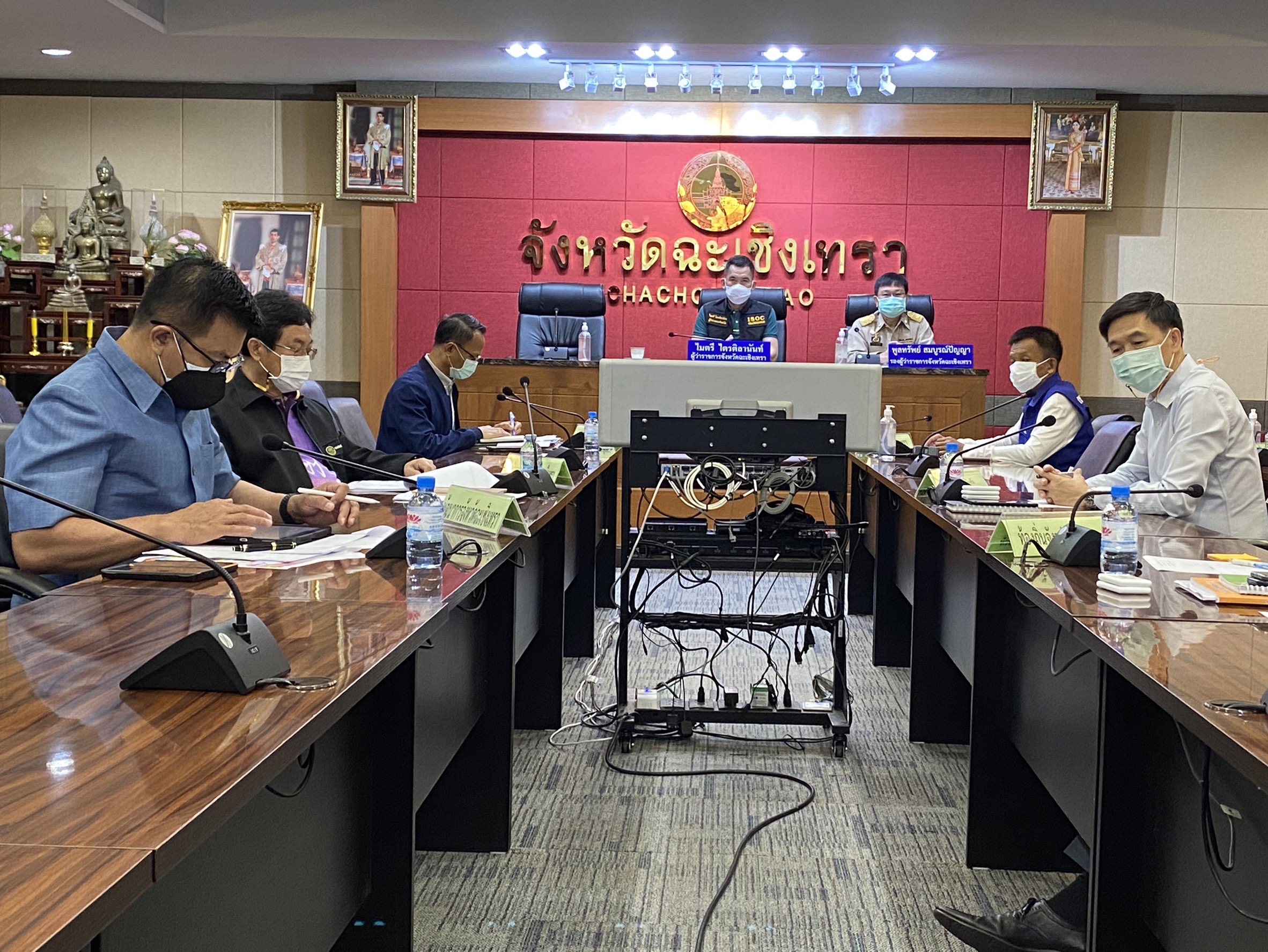 พัฒนาชุมชนจังหวัดฉะเชิงเทรา ร่วมประชุมมอบนโยบายและชี้แจงข้อราชการสำคัญผ่านระบบวีดิทัศน์ทางไกล (VCS)