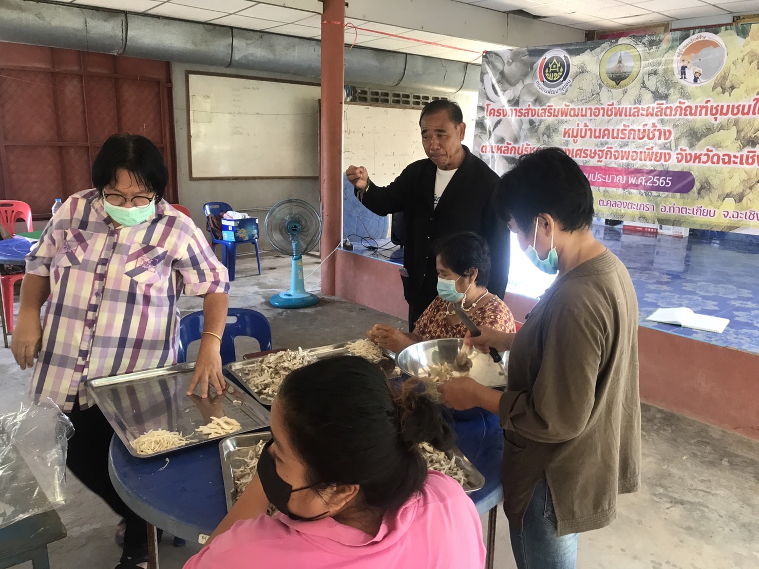 สำนักงานพัฒนาชุมชนฉะเชิงเทรา จัดโครงการส่งเสริมพัฒนาอาชีพและผลิตภัณฑ์ชุมชนในพื้นที่หมู่บ้านคนรักษ์ช้างตามหลักปรัชญาของเศรษฐกิจพอเพียง