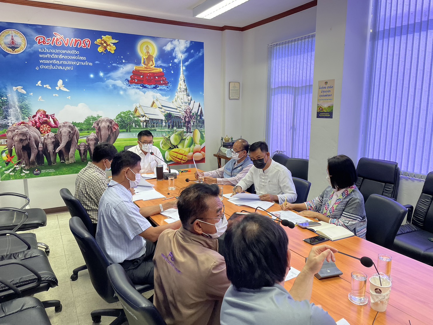 พช.ฉะเชิงเทรา จัดประชุมคณะทำงานฝ่ายจัดแผนผังสถานที่ออกร้านแสดงนิทรรศการของส่วนราชการ หน่วยงานรัฐวิสาหกิจ ในงานนมัสการหลวงพ่อโสธรและงานประจำปีจังหวัดฉะเชิงเทรา พ.ศ.2565