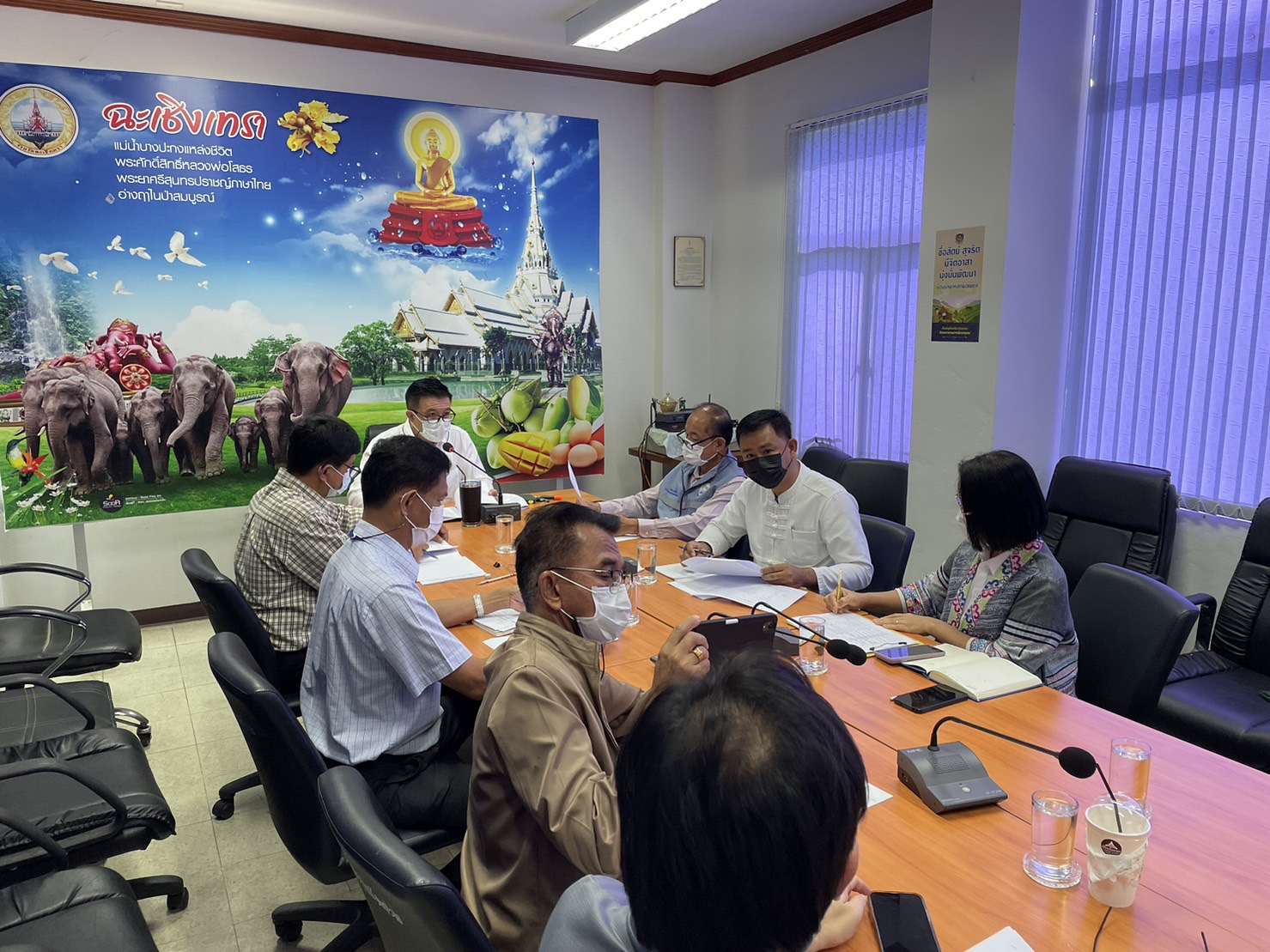 พช.ฉะเชิงเทรา จัดประชุมคณะทำงานฝ่ายจัดแผนผังสถานที่ออกร้านแสดงนิทรรศการของส่วนราชการ หน่วยงานรัฐวิสาหกิจ ในงานนมัสการหลวงพ่อโสธรและงานประจำปีจังหวัดฉะเชิงเทรา พ.ศ.2565
