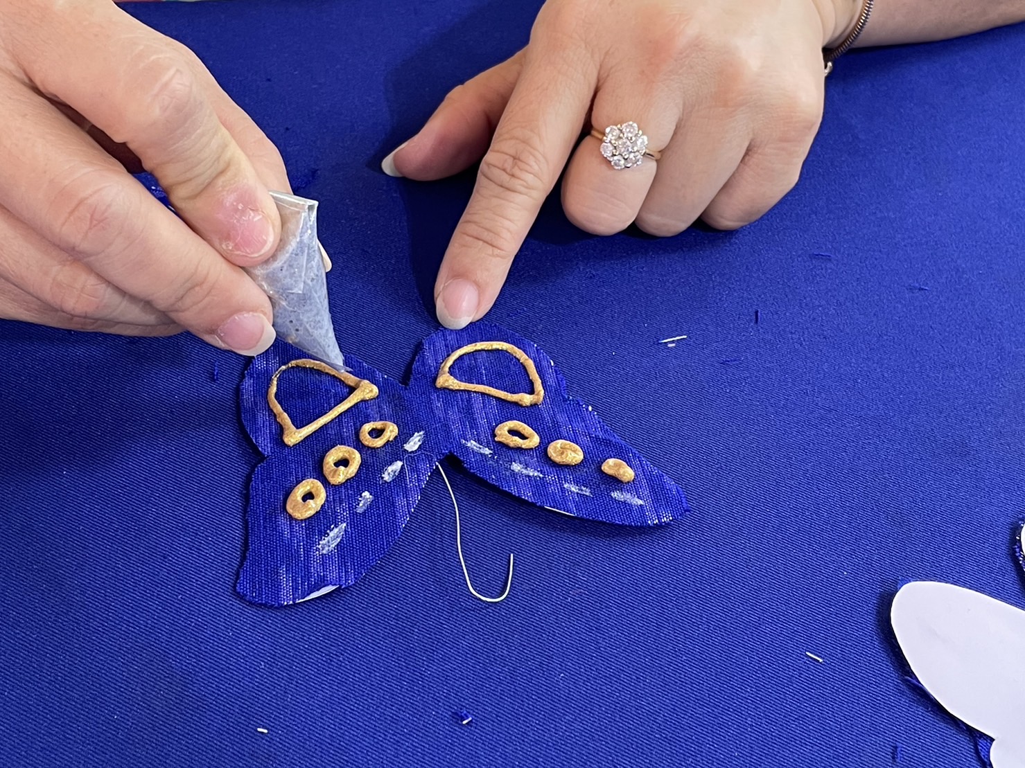 ?️?พช.ฉะเชิงเทราจัดกิจกรรมการประดิษฐ์ผีเสื้อจากผ้าไทย (ผีเสื้อแห่งความจงรักภักดี)?