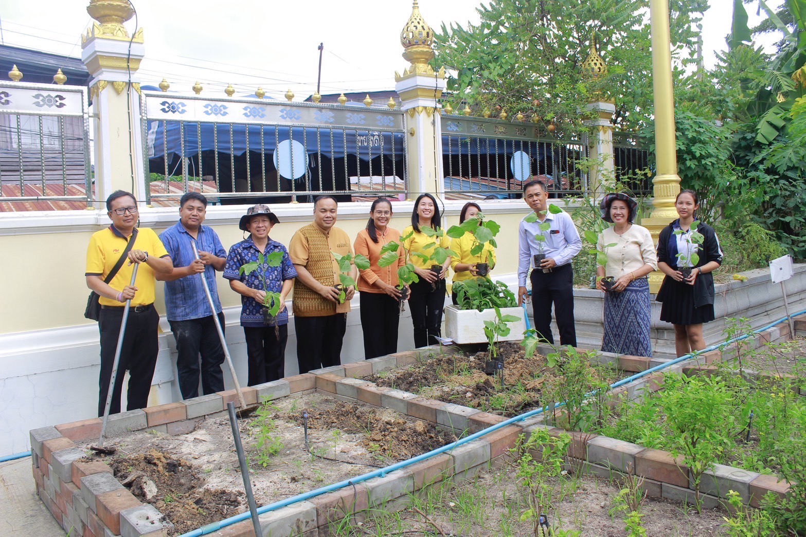 สำนักงานพัฒนาชุมชนฉะเชิงเทรา ร่วมปรับปรุงแปลงผักวัดโสธรฯ มีรัก ปลูกผักแบ่งปัน