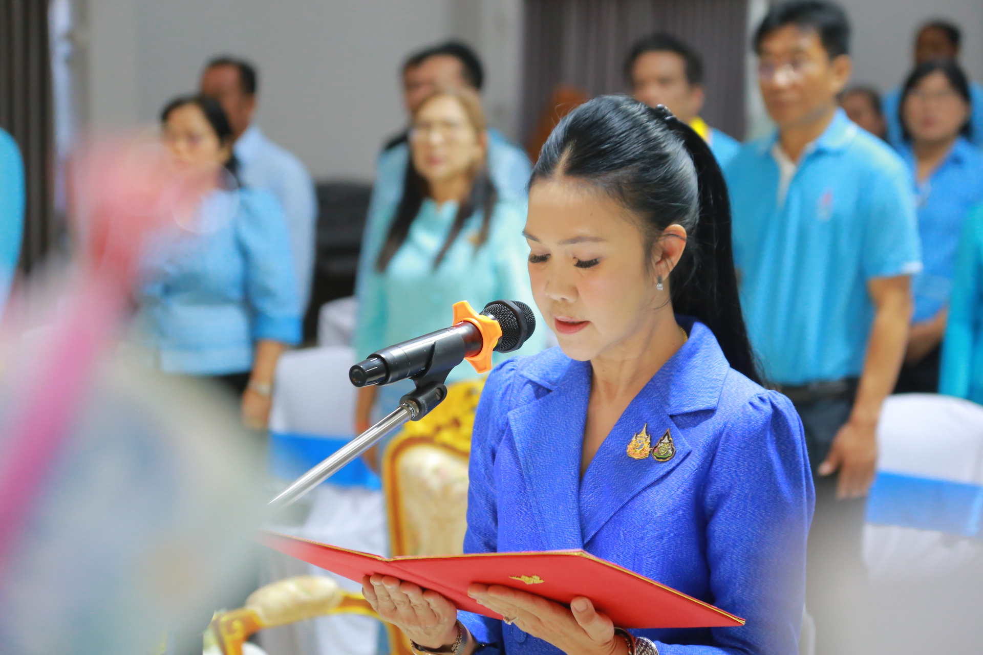“สานต่อพระราชปณิธาน ผ่านพิธีทอดผ้าป่ากองทุนแม่ของแผ่นดิน อำเภอบางปะกง จังหวัดฉะเชิงเทรา”